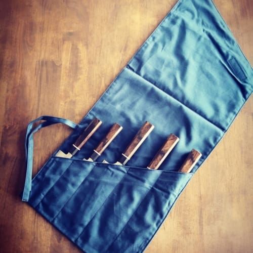 Knivmappe for 5 kokkekniver [OK8], kniferoll, knivmappe