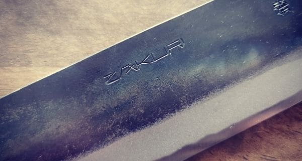 Zakuri Aogami Kurouchi - Nakiri 165mm (5) zakuri nakiri, zakuri, nakiri, nakiri kniv, aogami, kurouchi, japansk kniv