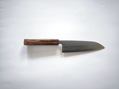 Tsunehisa 440C Damaskus Tsutime Oak KOB Santoku 170mm, tsunehisa, santoku