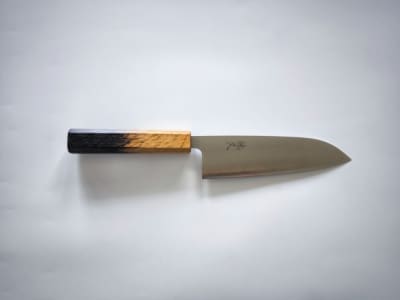 Tsunehisa 440C Polished Oak Santoku 170mm, tsunehisa, santoku