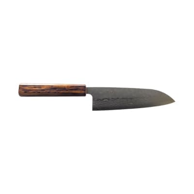 Tsunehisa 440C Damaskus Tsutime Oak KOB Santoku 170mm, tsunehisa, santoku
