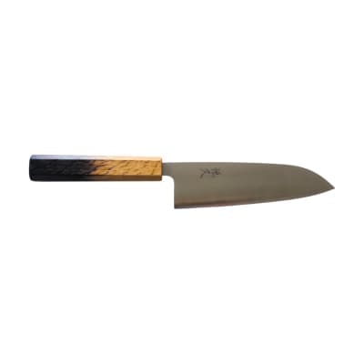 Tsunehisa 440C Damaskus Tsutime Oak KOB Santoku 170mm, tsunehisa, santoku